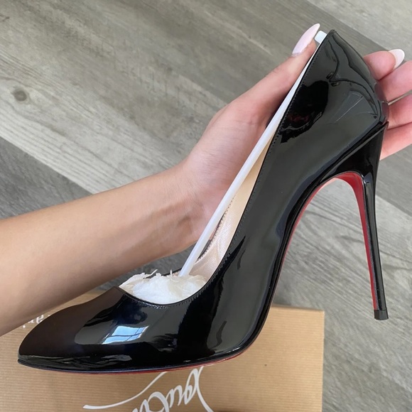 Christian Louboutin Black Patent Corneille Size 39.5 100mm pre-owned - Picture 6 of 16